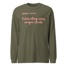 Load image into Gallery viewer, Celebrating Unique Strides Unisex Long Sleeve Tee
